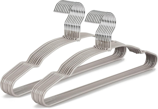 TOPIA HANGER Metal Hangers 20 Pack, Non Slip Clothes Hangers Space Saving, Heavy Duty Rubber Coated Wire V1258-DP02-F-226