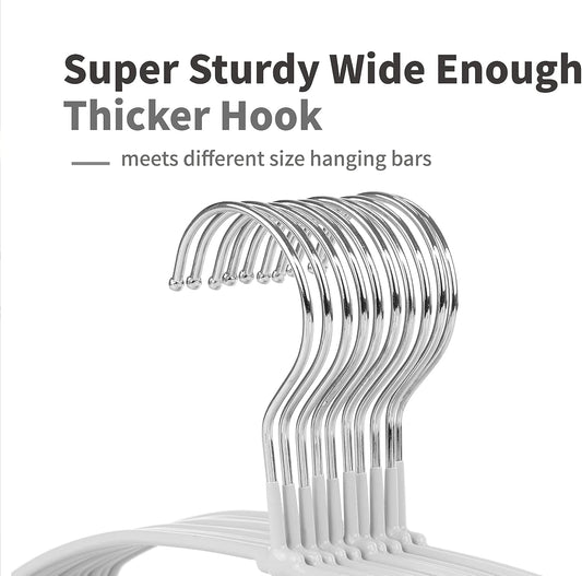 TOPIA HANGER Metal Hangers 20 Pack, Non Slip Clothes Hangers Space Saving, Heavy Duty Rubber Coated Wire V1258-DP02-F-226
