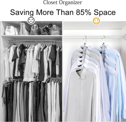 TOPIA HANGER Clothes Hanger Space Saving, 6 Tier Shirt Coat Hangers Space Saving No Bump Shoulder Hangers V1258-DP02-F-230