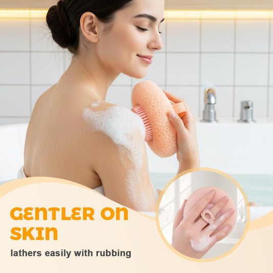 Super Soft Sunflower Suction Cup Bath Ball, 2026 New Exfoliating Bath Bath Sponge Cleaning Brush with Finger V1258-DP02-F-24