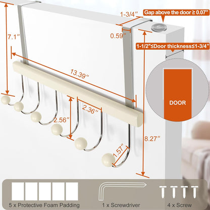 TOPIA HANGER Over The Door Hooks for Hanging, Hoodie Hangers V1258-DP02-F-241