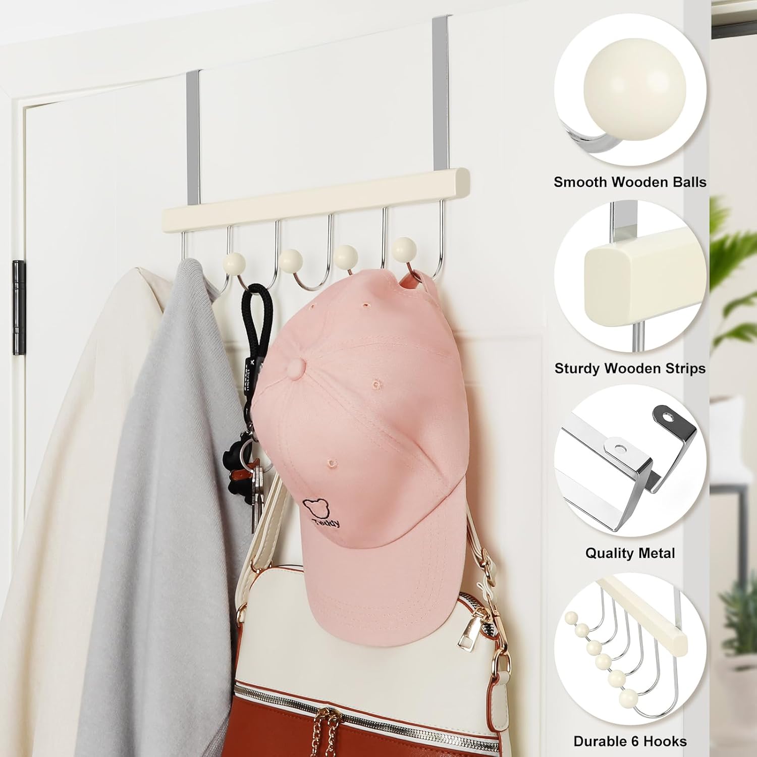 TOPIA HANGER Over The Door Hooks for Hanging, Hoodie Hangers V1258-DP02-F-241