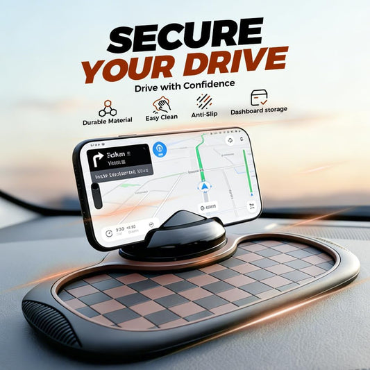 Mobile Phone Bracket Anti-Slip Mat, Multifunction Car Dashboard Mat with Temporary Parking Number, Large V1258-DP02-F-25