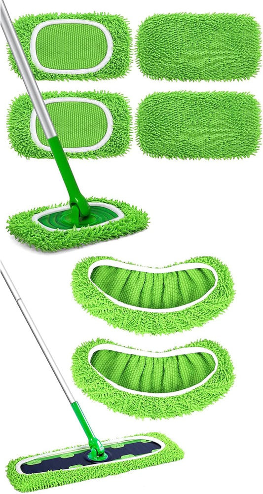 Reusable Microfiber Mop Pads Compatible with Swiffer Sweeper- 4 Pack & 2 Pack Dry & Wet XL Pads (Mop is not V1258-DP02-F-250