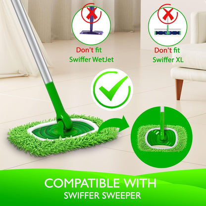Reusable Microfiber Mop Pads Compatible with Swiffer Sweeper- 4 Pack & 2 Pack Dry & Wet XL Pads (Mop is not V1258-DP02-F-250