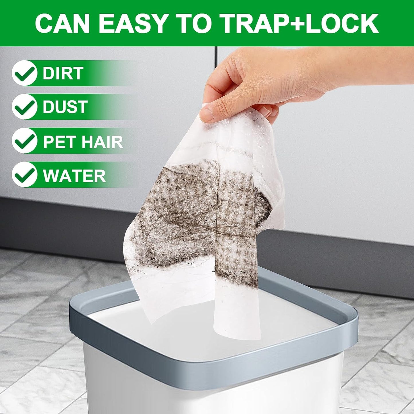 30 Count Disposable XL Dry Sweeping Cloths + 2 Pack Reusable Microfiber Mop Pads for Swiffer Sweeper XL Mop V1258-DP02-F-252