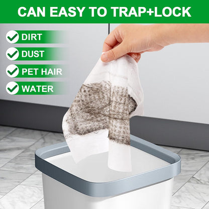 30 Count Disposable XL Dry Sweeping Cloths + 2 Pack Reusable Microfiber Mop Pads for Swiffer Sweeper XL Mop V1258-DP02-F-252