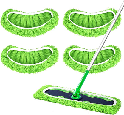 50 Count Disposable XL Dry Sweeping Cloths + 4 Pack Reusable Microfiber Mop Pads for Swiffer Sweeper XL Mop V1258-DP02-F-253
