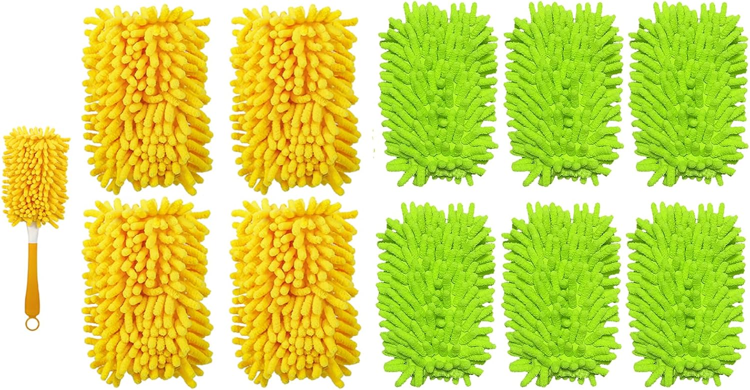 4+6 Reusable Duster Refill Compatible with Swiffer Hand Duster - 360 Heavy Duty Dusters Refills - Microfiber V1258-DP02-F-255
