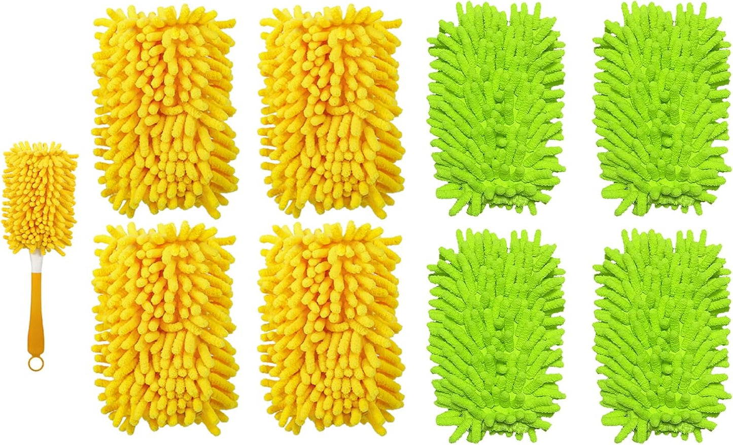 4+4 Reusable Duster Refill Compatible with Swiffer Hand Duster - 360 Heavy Duty Dusters Refills - Microfiber V1258-DP02-F-257