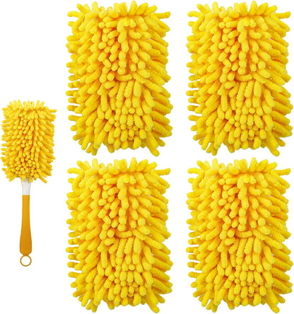 4+4 Reusable Duster Refill Compatible with Swiffer Hand Duster - 360 Heavy Duty Dusters Refills - Microfiber V1258-DP02-F-257