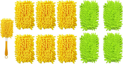 6+4 Reusable Duster Refill Compatible with Swiffer Hand Duster - 360 Heavy Duty Dusters Refills - Microfiber V1258-DP02-F-258