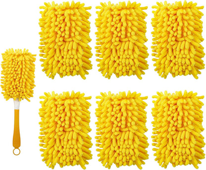 6+4 Reusable Duster Refill Compatible with Swiffer Hand Duster - 360 Heavy Duty Dusters Refills - Microfiber V1258-DP02-F-258