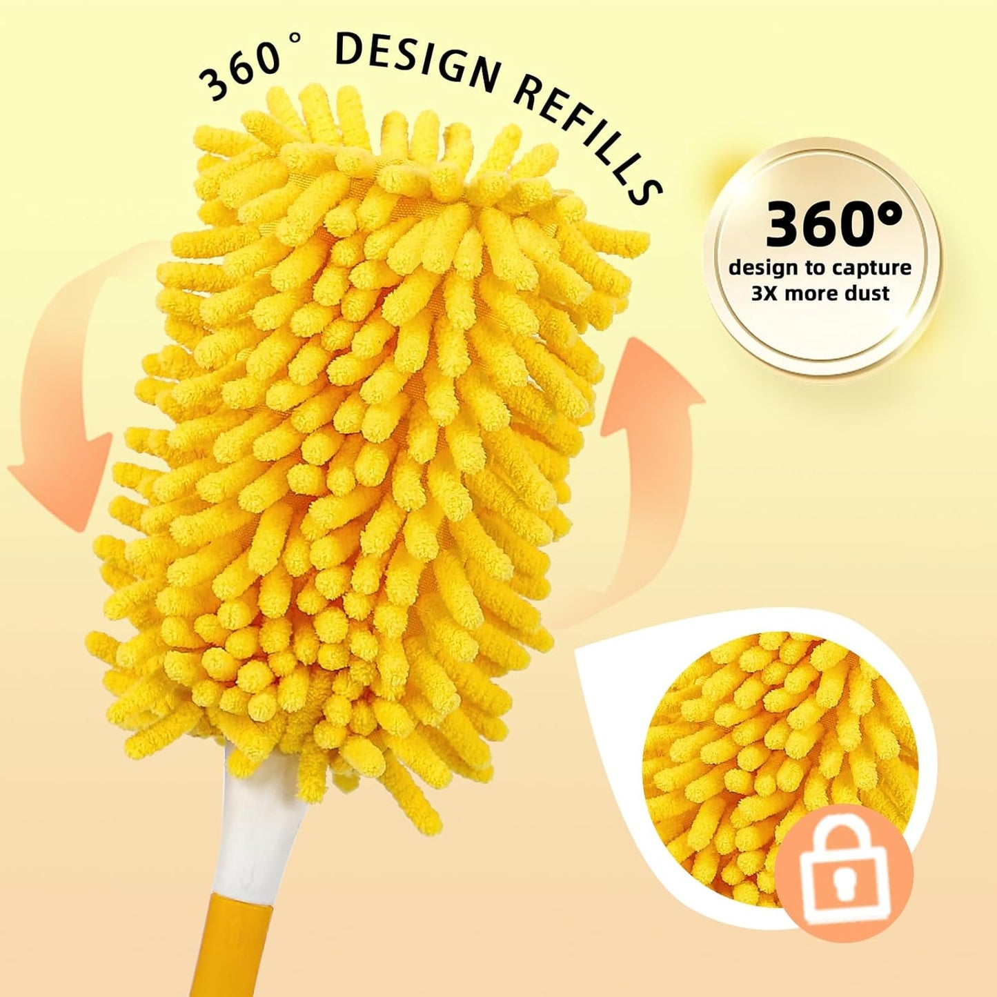 6+4 Reusable Duster Refill Compatible with Swiffer Hand Duster - 360 Heavy Duty Dusters Refills - Microfiber V1258-DP02-F-258