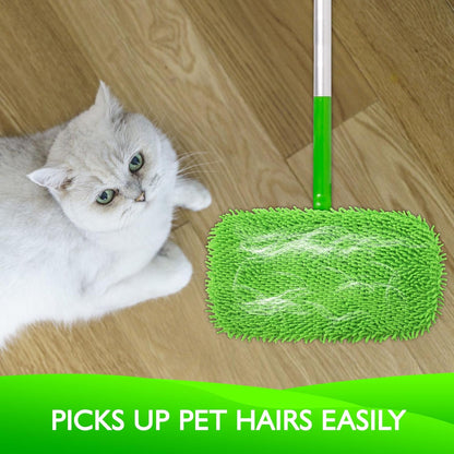 4 Pack Reusable Duster Refill for Swiffer Hand Duster & 6 Pack Reusable Microfiber Mop Pads for Swiffer V1258-DP02-F-259