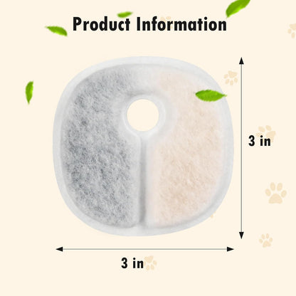 Filter Replacements Compatible with E1/E1+ Cat Fountain (2L/67oz), 16 Pack refills of 1 Year Set for Pet V1258-DP02-F-264