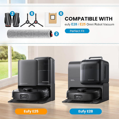 Accessories Kit Compatible with eufy E28 Omni / E25 Omni Robot Vacuum, Replacement Parts Include 1 Set (2) V1258-DP02-F-275