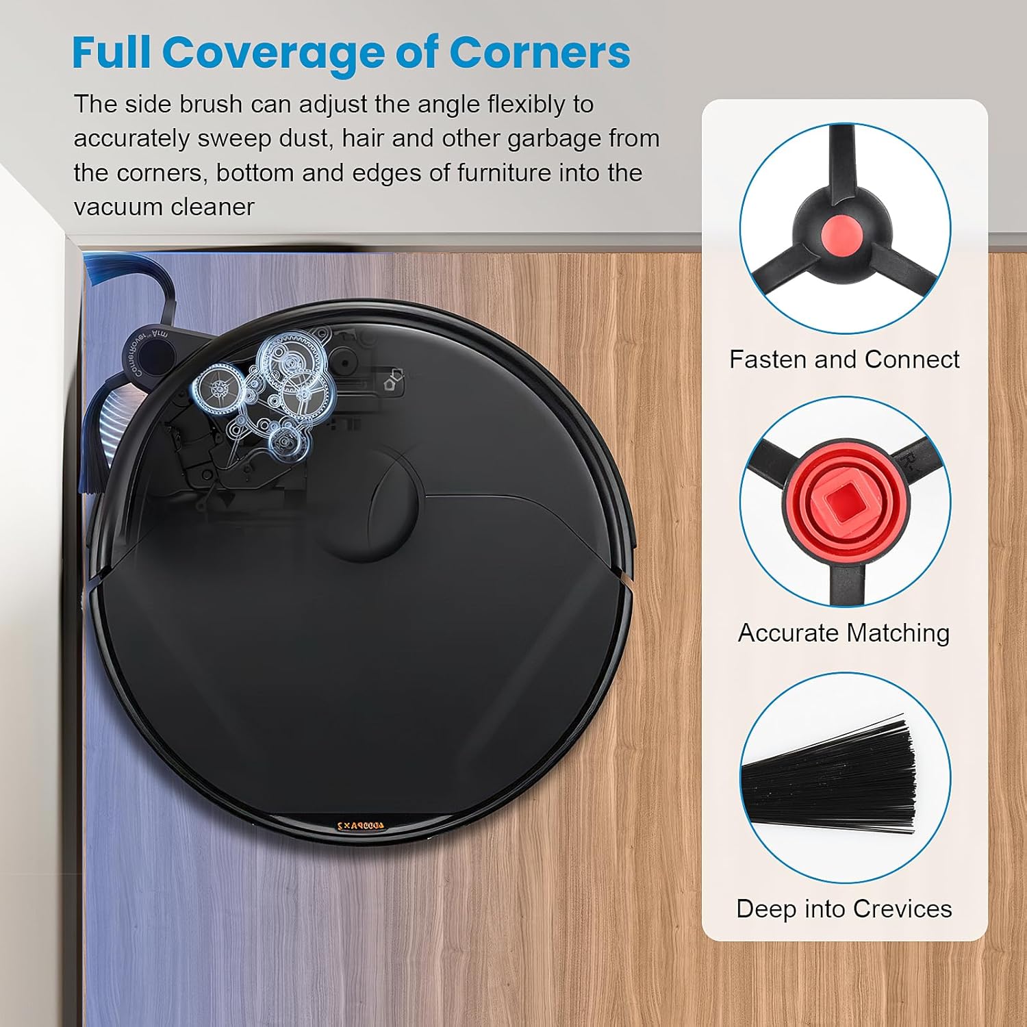 Accessories Kit Compatible with eufy E28 Omni / E25 Omni Robot Vacuum, Replacement Parts Include 1 Set (2) V1258-DP02-F-275
