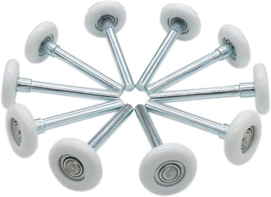Garage Door Roller, White 1.8" Quiet Nylon Garage Door Wheels 4" Stem for Garage Track Replacement with V1258-DP02-F-282