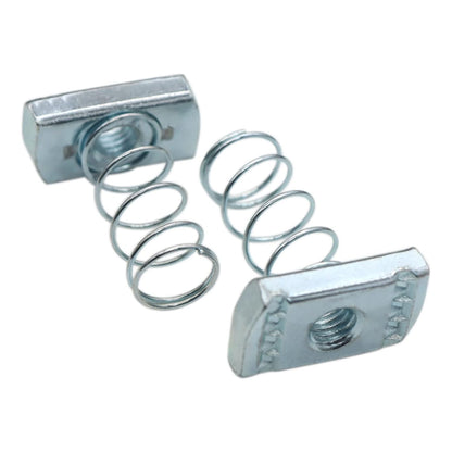 (100) Strut Channel Nuts, 3/8-16 Spring Channel Nuts with Zinc Electroplate Finish, Long Spring Nuts Great V1258-DP02-F-285