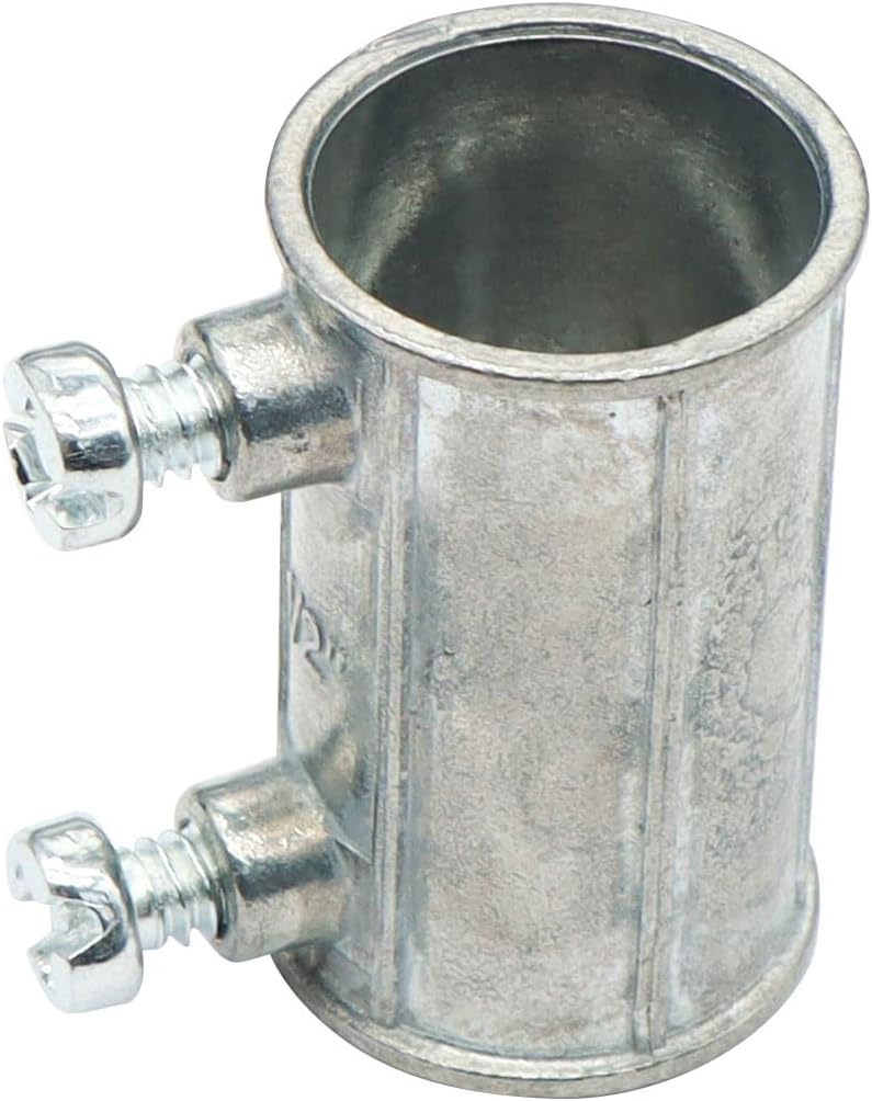 Xadnitu 30 Pieces 1/2" EMT Set Screw Type Conduit Coupling, Metallic Die-Cast Conduits Fitting for Factory, V1258-DP02-F-289