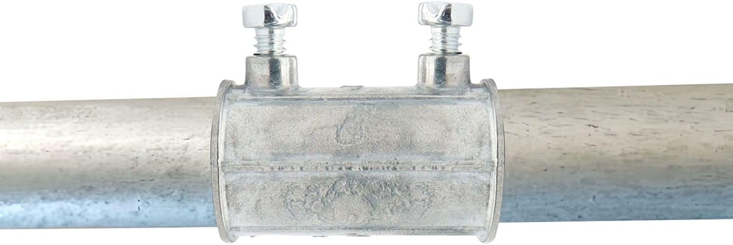 Xadnitu 30 Pieces 1/2" EMT Set Screw Type Conduit Coupling, Metallic Die-Cast Conduits Fitting for Factory, V1258-DP02-F-289