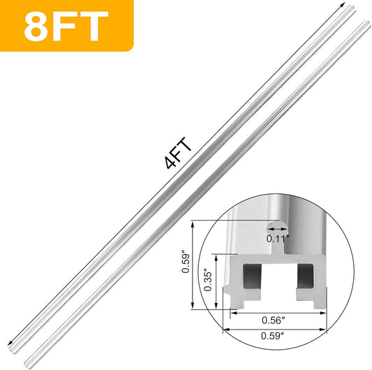 Xadnitu 96" in 2 Sections of 48" Aluminum Sliding Screen Door Track, Sliding Door Bottom Track for Screen V1258-DP02-F-295