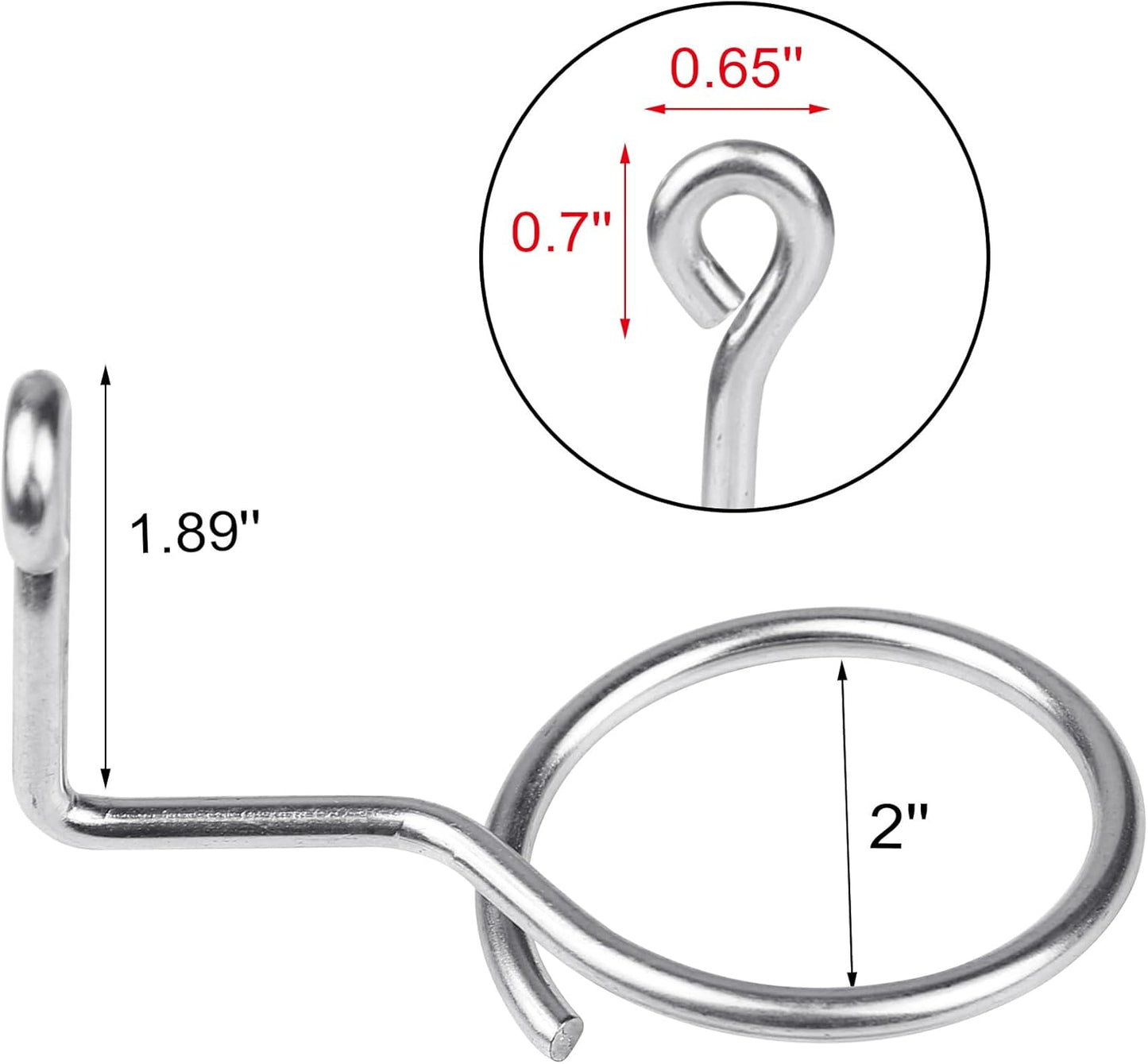 Xadnitu 50 Pieces 2" Diameter Screw Mount Bridle Rings, Heavy Duty Cable and Wire Support, Metal Cable Ring V1258-DP02-F-298