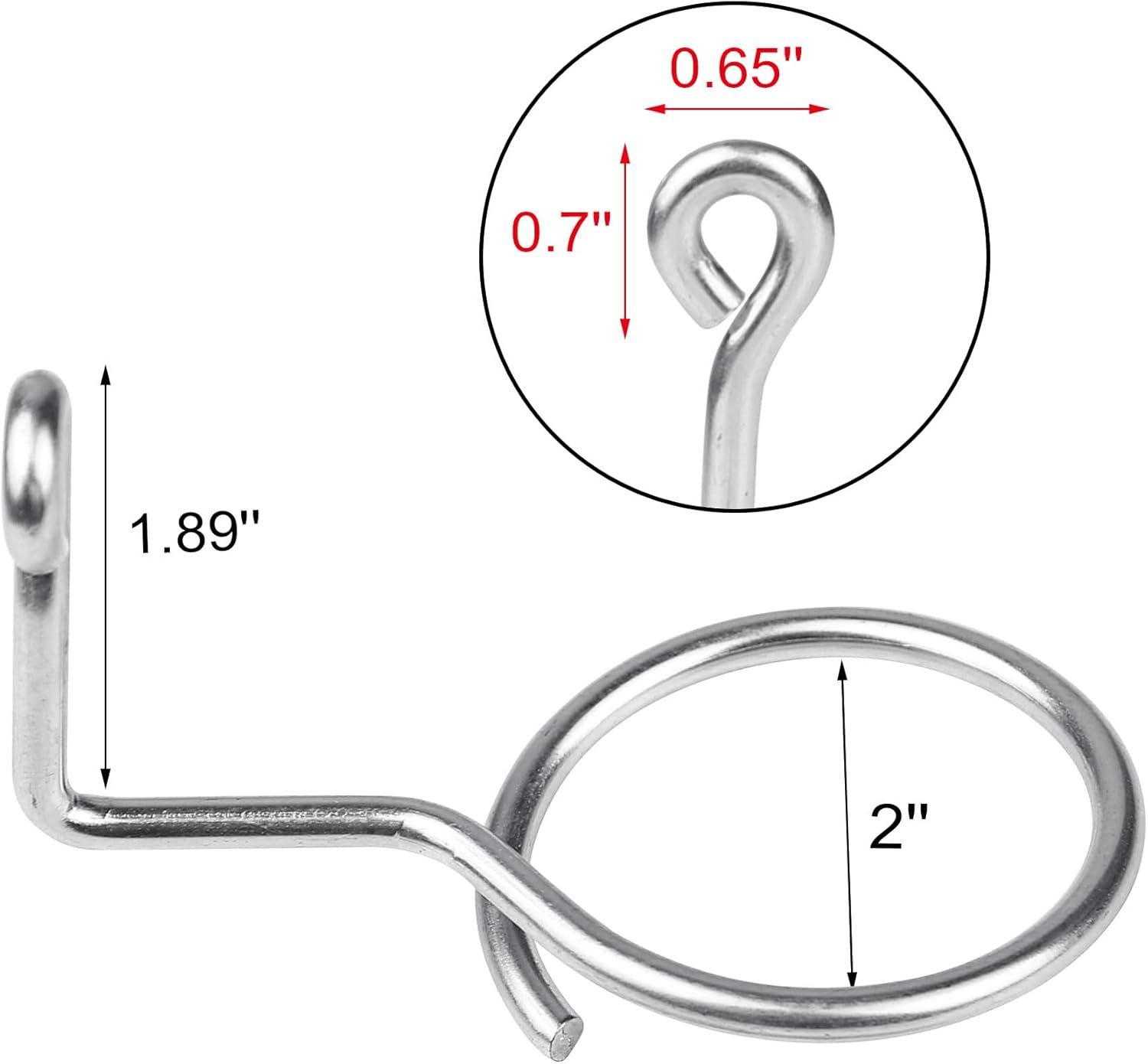 Xadnitu 50 Pieces 2" Diameter Screw Mount Bridle Rings, Heavy Duty Cable and Wire Support, Metal Cable Ring V1258-DP02-F-298