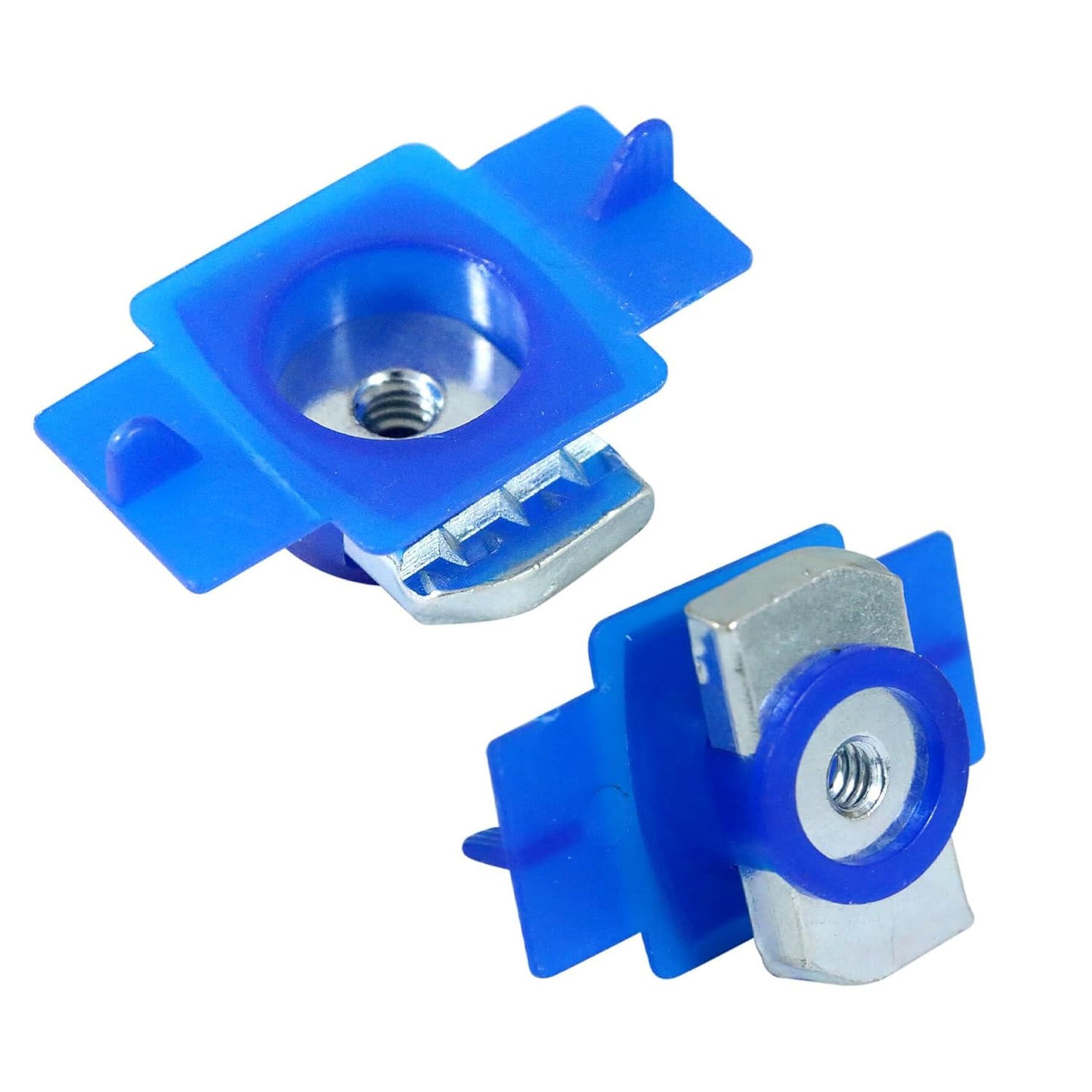 Xadnitu 100 Pieces 1/4"-20 Strut Channel Cone Nuts with Nylon Blue Tab, Thickened Unistrut Squeeze Nuts for V1258-DP02-F-299