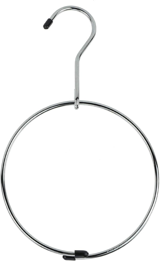 HANGERWORLD Pack of 3 Pack Belt Organizer for Closet Rack Chrome Ring Hanger for Belts Ties Scarves and V1258-DP02-F-303