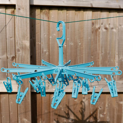 HANGERWORLD 20 Clip Hanging Laundry Drying Rack for Socks, Underwear and Baby Clothes (2 Pack) V1258-DP02-F-305