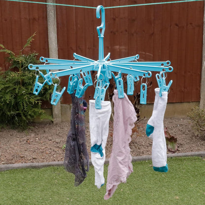HANGERWORLD 20 Clip Hanging Laundry Drying Rack for Socks, Underwear and Baby Clothes (2 Pack) V1258-DP02-F-305