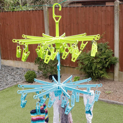 HANGERWORLD 20 Clip Hanging Laundry Drying Rack for Socks, Underwear and Baby Clothes (2 Pack) V1258-DP02-F-305
