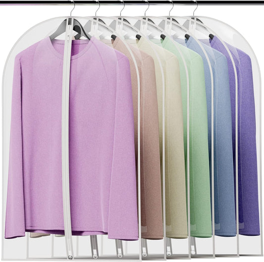 HANGERWORLD Clear 40inch Showerproof White Trim Suit Coat Garment Clothes Carry Cover Protector Bags (12) V1258-DP02-F-306