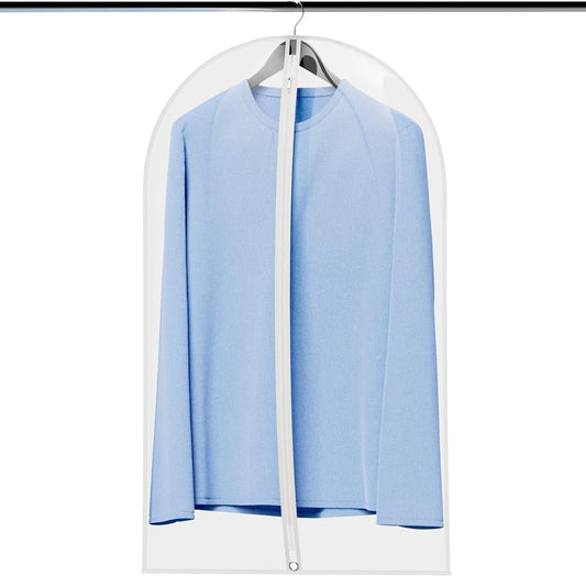 HANGERWORLD Clear 40inch Showerproof White Trim Suit Coat Garment Clothes Carry Cover Protector Bags (12) V1258-DP02-F-306