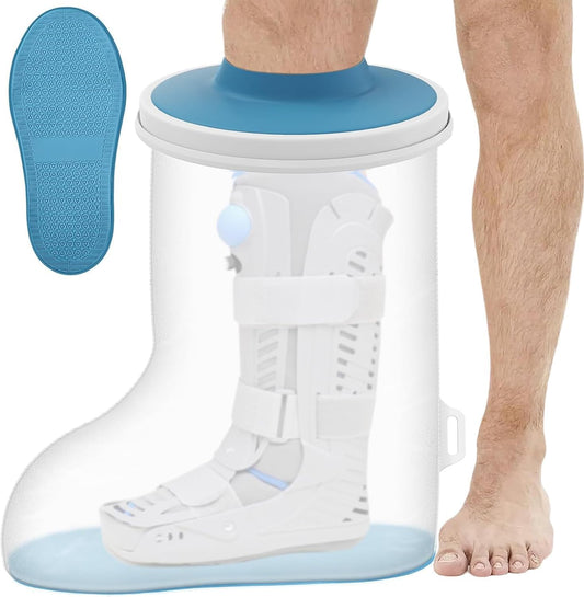 Waterproof Extra Wide Cast Covers for Shower Leg, Extra Large Foot Cast Protector with Non-Slip Bottom, V1258-DP02-F-322