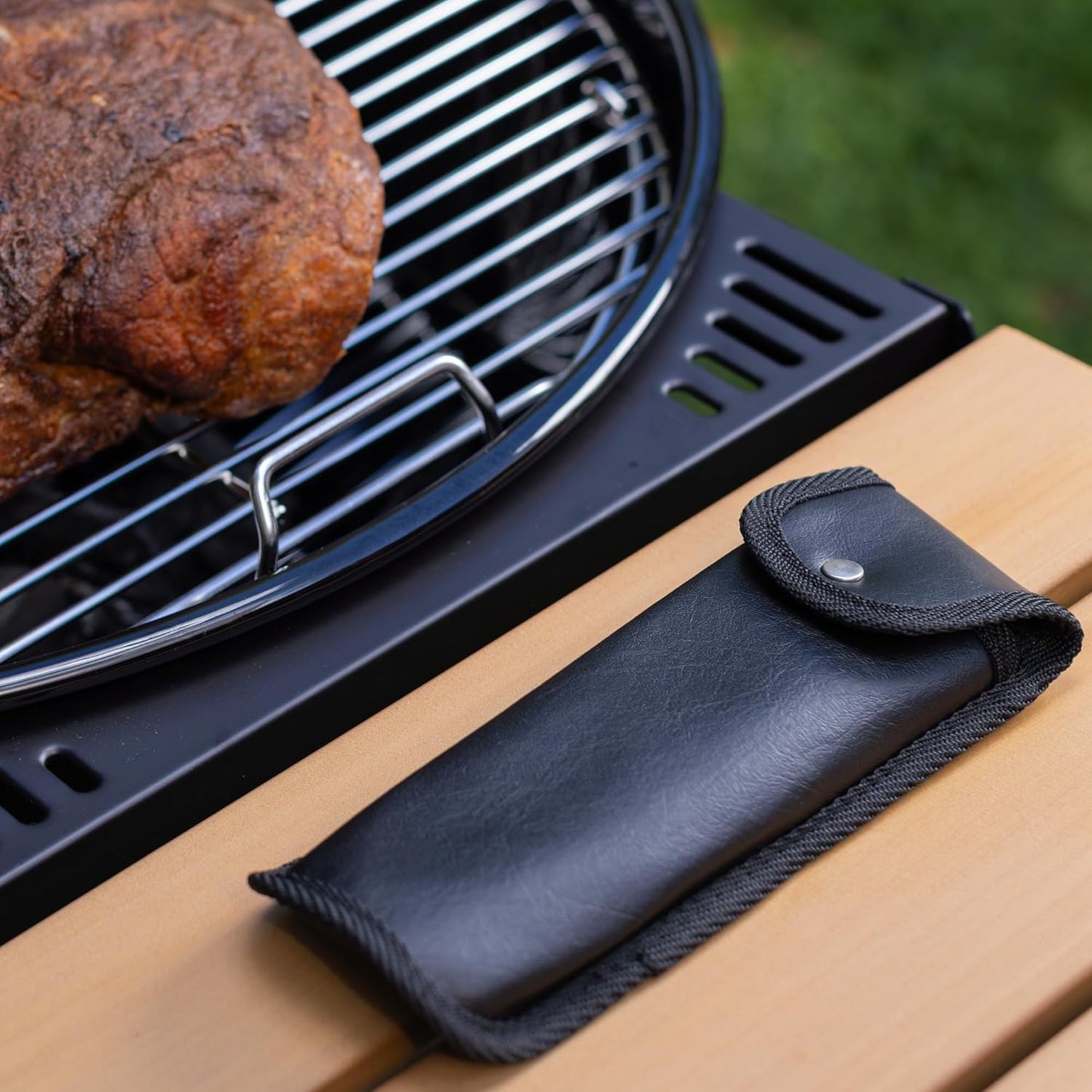 Protective Leather Case for PT-100 Thermocouple Thermometer - Ctom-Fit Holder with Snap-Close Cover, Belt V1258-DP02-F-326
