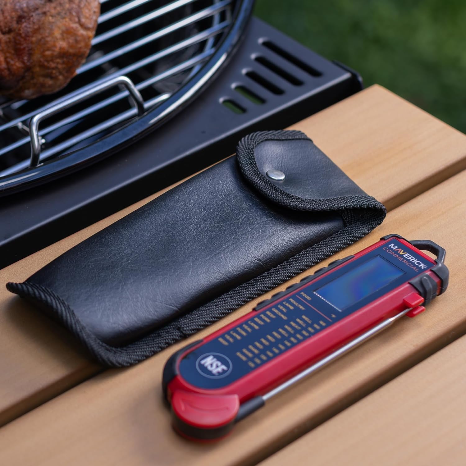 Protective Leather Case for PT-100 Thermocouple Thermometer - Ctom-Fit Holder with Snap-Close Cover, Belt V1258-DP02-F-326