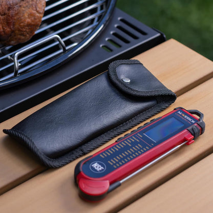 Protective Leather Case for PT-100 Thermocouple Thermometer - Ctom-Fit Holder with Snap-Close Cover, Belt V1258-DP02-F-326