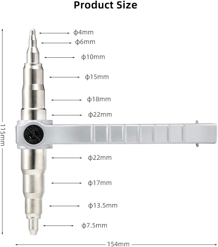 Copper Pipe Tube Expander Tool manual Swaging hand tool Refrigeration Tube Expanding Tool kit 1/4" to 7/8" V1258-DP02-F-327