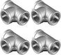 1/8" Female NPT Tee Adapter Cast Pipe Fitting Stainless Steel 3 Way Shape Connector, Pack of 4 V1258-DP02-F-329