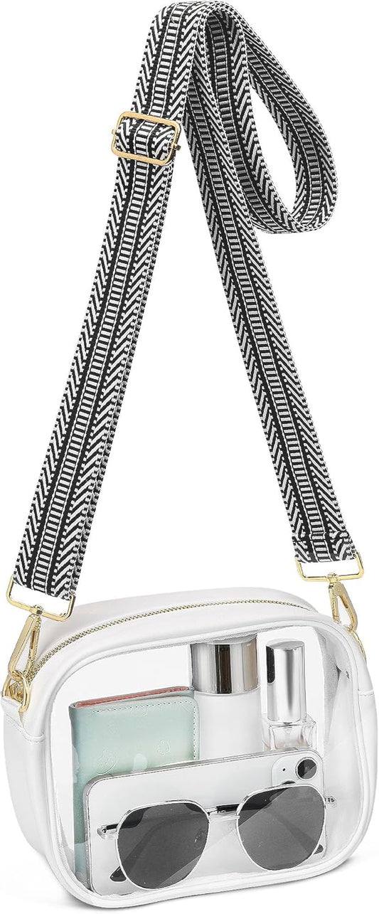 Clear Bag for Stadium Events Set of 2, Clear Purse for Women Stadium Crossbody, Transparent Bag for Concert V1258-DP02-F-337