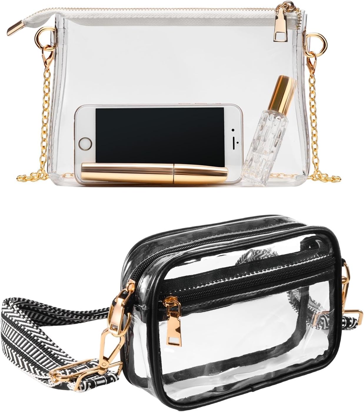 Clear Purse for Women Stadium Approved + Clear Crossbody Bag Stadium Approved V1258-DP02-F-339