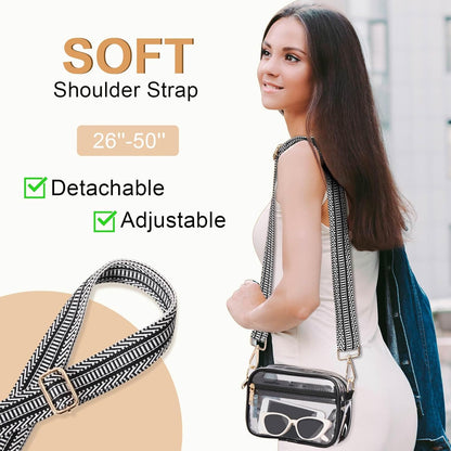 Clear Purse for Women Stadium Approved + Clear Crossbody Bag Stadium Approved V1258-DP02-F-339