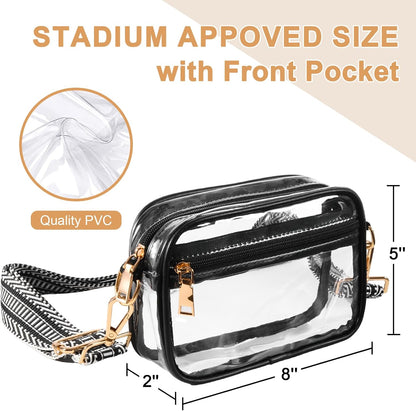 Clear Purse for Women Stadium Approved + Clear Crossbody Bag Stadium Approved V1258-DP02-F-339