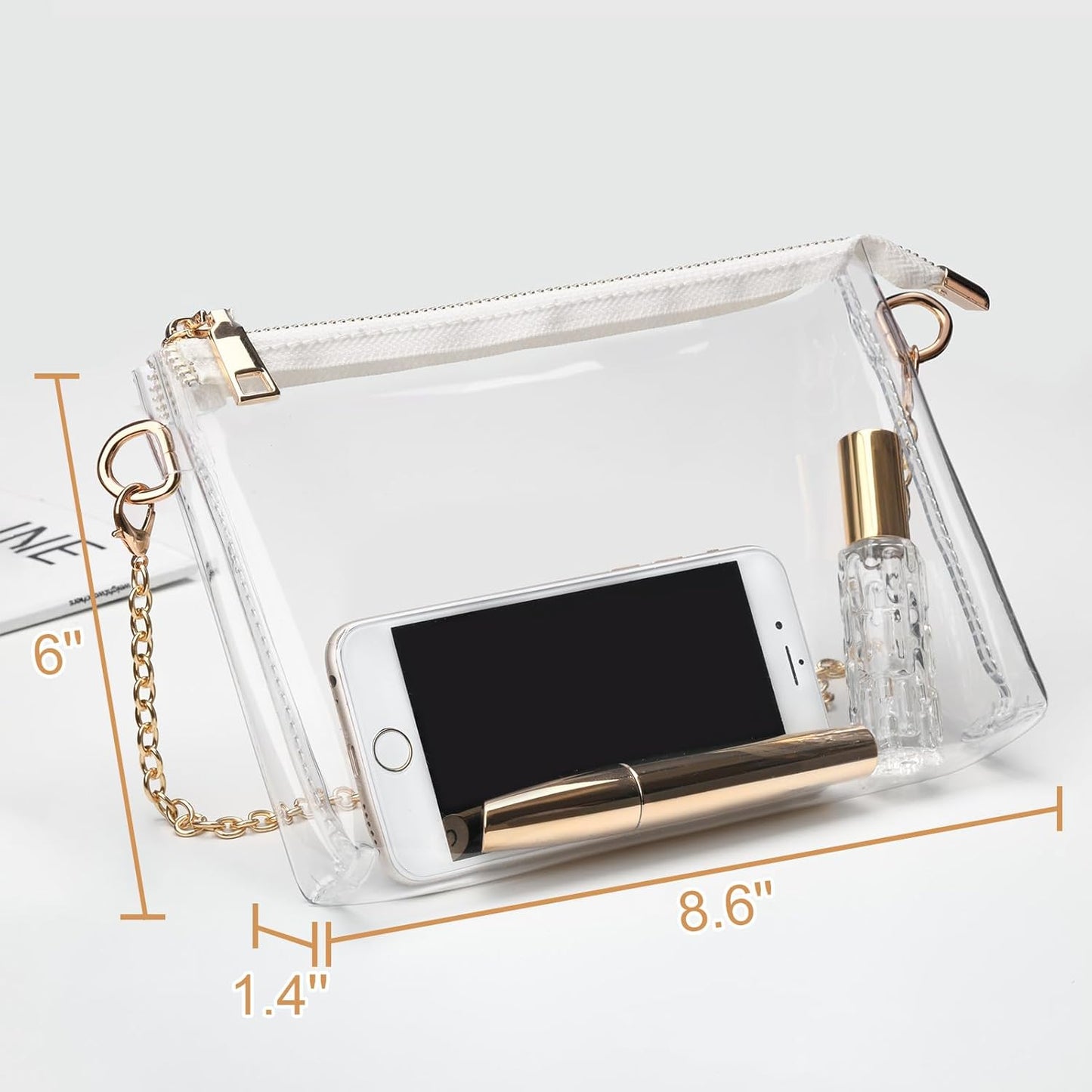 Clear Purse for Women Stadium Approved + Clear Crossbody Bag Stadium Approved V1258-DP02-F-339
