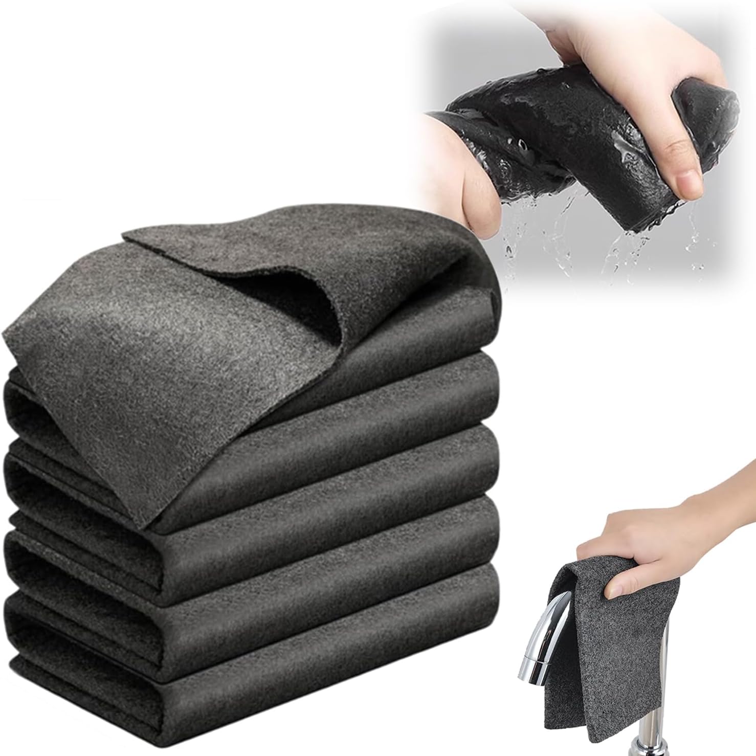 Thickened Magic Cleaning Cloth, Reusable Microfiber Cleaning Cloth, Streak Free for Glass, Cars, Windows, V1258-DP02-F-34