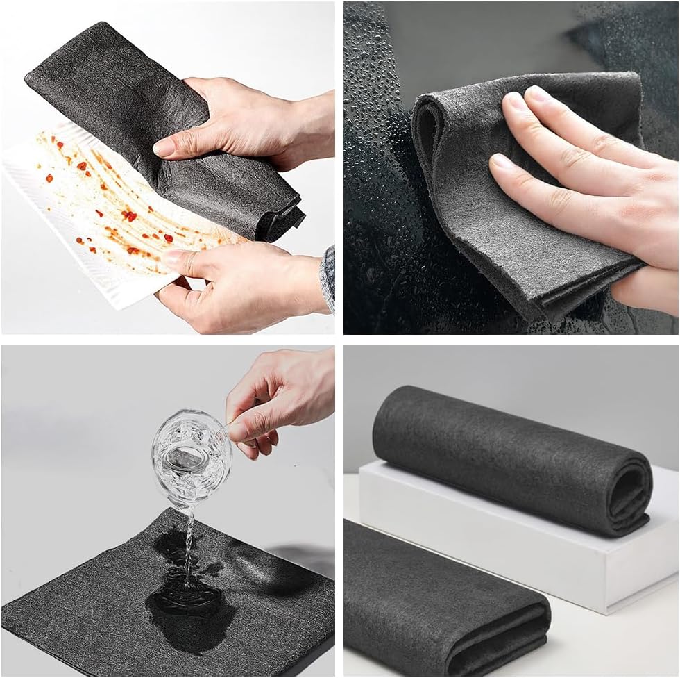 Thickened Magic Cleaning Cloth, Reusable Microfiber Cleaning Cloth, Streak Free for Glass, Cars, Windows, V1258-DP02-F-34