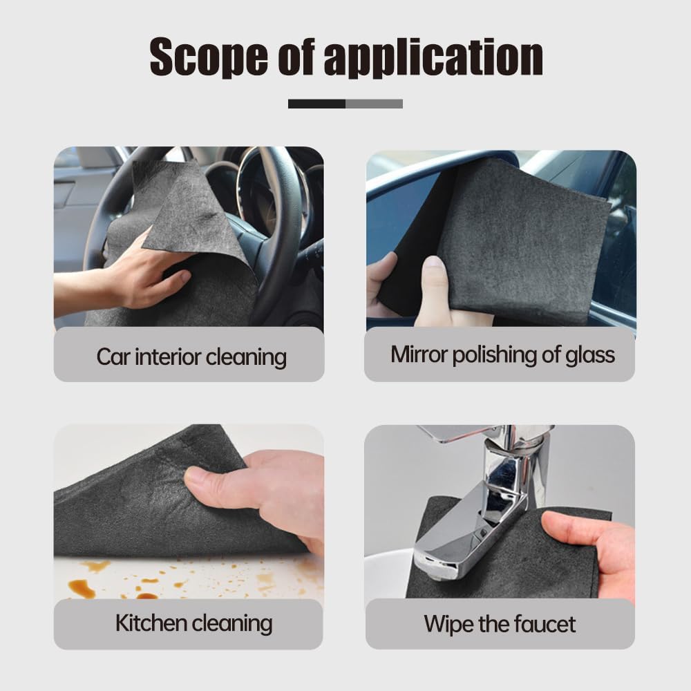 Thickened Magic Cleaning Cloth, Reusable Microfiber Cleaning Cloth, Streak Free for Glass, Cars, Windows, V1258-DP02-F-34